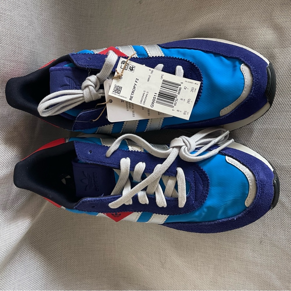 adidas Originals Retropy F2 Blue Rush/Silver Metallic/Legacy Indigo 8.5